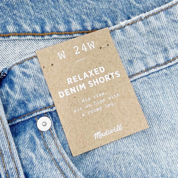 NEW Madewell Plus Relaxed Denim Shorts in Madera Wash Side-Slit Edition Size 24W - Picture 8 of 13